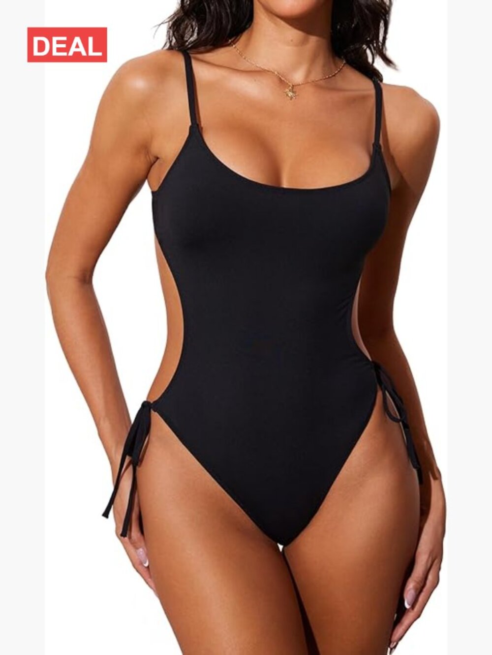 Women's One Piece Swimsuit Strappy Backless Bathing Suit Cut Out Lined Scoop